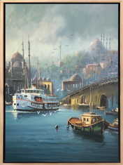 İstanbul Mavi Eminönü ve Boğaz Manzarası resmi