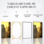 İstanbul Sokakları ve Kız Kulesi Yağlı Boya Tablo resmi