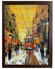 İstiklal Caddesi ve Tramvay Yağlı Boya Tablo resmi