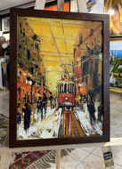 İstiklal Caddesi ve Tramvay Yağlı Boya Tablo resmi