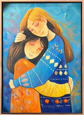 Anne ve Kız Yağlı Boya Tablo resmi