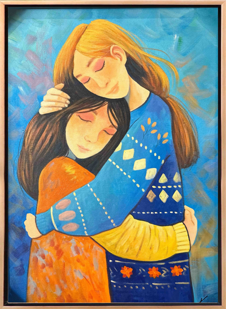 Anne ve Kız Yağlı Boya Tablo resmi