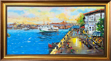 İstanbul Denizi ve Vapur Yağlı Boya Tablo resmi