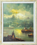 Eminönü Günbatımı Yağlı Boya Tablo resmi