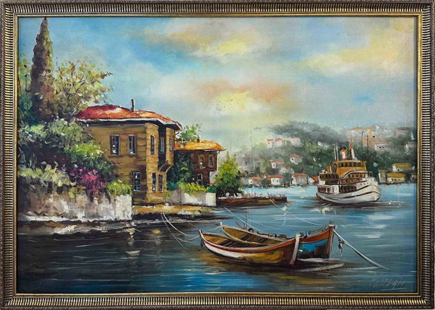 Deniz ve Yalılar Yağlı Boya Tablo resmi