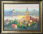 Galata Kulesi Yağlı Boya Tablosu resmi