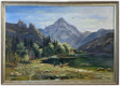 Dağlar ve Göl Yağlı Boya Tablo resmi