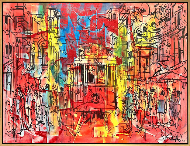 İstiklal Caddesi Yağlı Boya Tablosu resmi